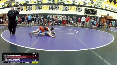 98 lbs Cons. Semi - Oliver Maidment, Midwest Regional Training Center vs William Fabiano, Mater Dei Wrestling Club