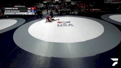 106 lbs Lorenzo Reyes, LAWA - Los Angles Wrestling Association vs Ryder Doleschal, BAWA-Bay Area Wrestling Association