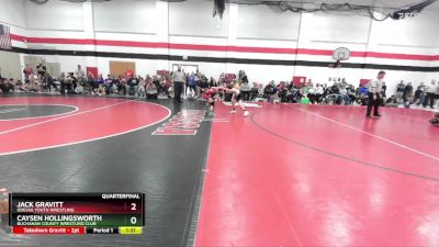 80 lbs Quarterfinal - Jack Gravitt, Odessa Youth Wrestling vs Caysen Hollingsworth, Buchanan County Wrestling Club