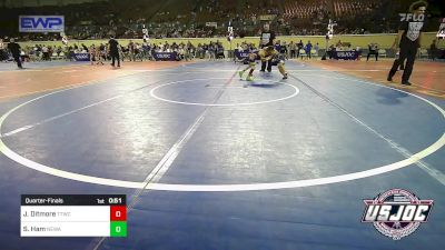 52 lbs Quarterfinal - Jaxon Ditmore, Team Tulsa Wrestling Club vs Samantha Ham, Nebraska Wrestling Academy