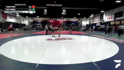 190 lbs 7th Place Match - Roy Perez, California (Whittier) vs Zane Hindi, Rowland