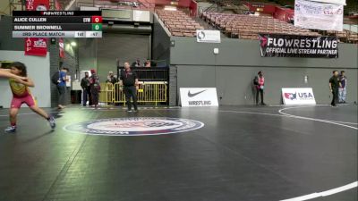 Intermediate Girls - 113 lbs 3rd Place Match - Summer Brownell vs Alice Cullen, Cougar Youth Wrestling