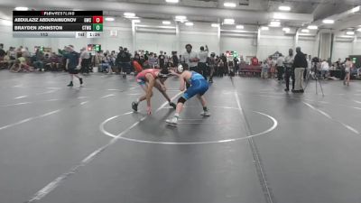 113 lbs Round 6 (10 Team) - Abdulaziz Abduraimjonov, Grindstone WC vs Brayden Johnston, CTWHALE Green