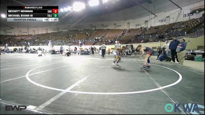 100 lbs Quarterfinal - Beckett Newman, Enid Youth Wrestling Club vs Michael Evans III, Tulsa Blue T Panthers