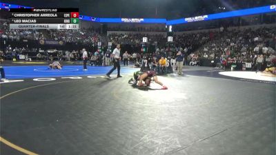 132 lbs Quarterfinal - Christopher Arreola, Esperanza (SS) vs Leo Macias, Kingsburg (CS)