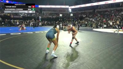 120 lbs 3rd Place - Kylee Golz, Trabuco Hills (SS) vs AlexAndrea Corona, Monache (CS)