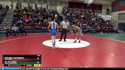 132 lbs Champ. Round 1 - RJ Villegas, Rancho Bernardo vs Steven Castaneda, Del Norte