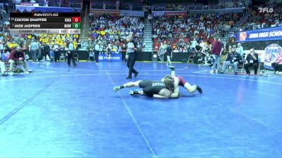 2A-144 lbs Champ. Round 2 - Jase Jaspers, Mount Vernon vs Colton Shaffer, Oskaloosa