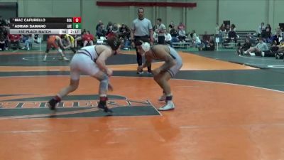 125 lbs 1st Place Match - Mac Cafurello, Roanoke College vs Adrian Samano, Averett
