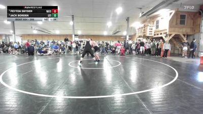 295 lbs Quarterfinal - Peyton Snyder, Watsontwon vs Jack Borden, Lititz