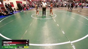 115 lbs Champ. Round 1 - Melanie Delgado, John H Pitman vs Jana Davies, San Mateo