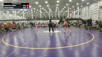 100 lbs Brooklyn Henry, Pennsylvania Blue vs Paige Peters, California Gold