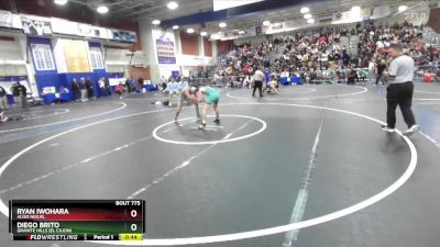 132 lbs Cons. Round 2 - Diego Brito, Granite Hills (El Cajon) vs Ryan Iwohara, Aliso Niguel