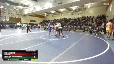 285 lbs Cons. Round 2 - Roman Diaz, Beaumont vs Hayden Velasquez, Nordhoff