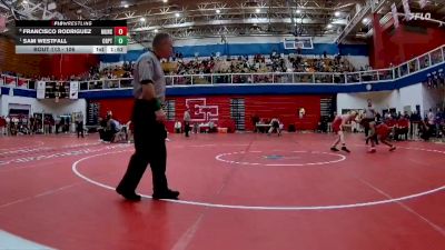 106 lbs Quarterfinal - Sam Westfall, Crown Point vs Francisco Rodriguez, Munster