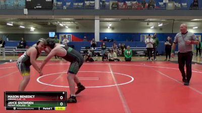 130 lbs Round 5 (6 Team) - Jayce Snowden, Medina Highland vs Mason Benedict, Oregon Clay