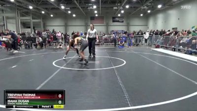 110 lbs Quarterfinal - Isaiah Dugan, Kansas Young Guns vs Treviyah Thomas, Lawrence Elite Wrestling Club