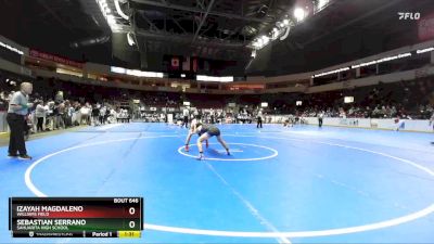 126 lbs Semifinal - Sebastian Serrano, Sahuarita High School vs Izayah Magdaleno, Williams Field