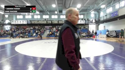 157 lbs Quarterfinal - Lane Thacker, Tiffin vs Andrew Parish, Findlay