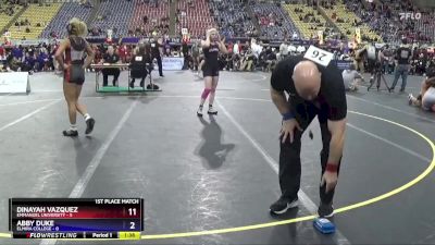 110 lbs Placement (4 Team) - Abby Duke, Elmira College vs Dinayah Vazquez, Emmanuel University