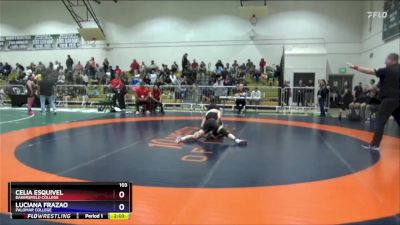 103 lbs Semifinal - Celia Esquivel, Bakersfield College vs Luciana Frazao, Palomar College