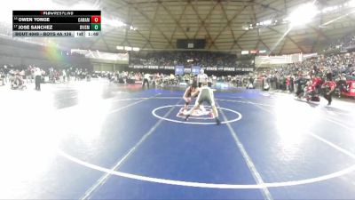 Boys 4A 126 lbs Champ. Round 1 - Jose Sanchez, Davis vs Owen Yonge, Camas