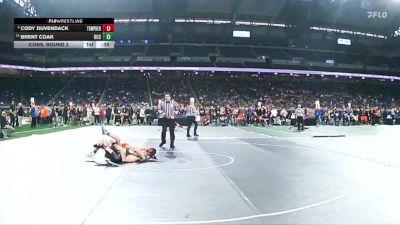 D1-120 lbs Cons. Round 2 - Brent Coak, Detroit Catholic Central vs Cody Duvendack, Temperance Bedford
