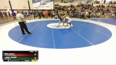 141 lbs Champ. Round 1 - Ben Leach, Elmhurst College vs Corey Bagby, Concordia