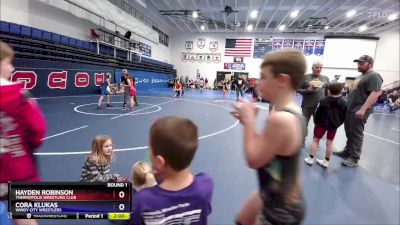 59-69 lbs Round 1 - Hayden Robinson, Thermopolis Wrestling Club vs Cora Klukas, Windy City Wrestlers