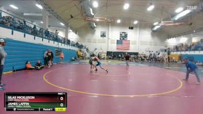 106-113 lbs Round 1 - Silas Mickleson, Cody Middle School vs James Laffin, Lovell Middle School