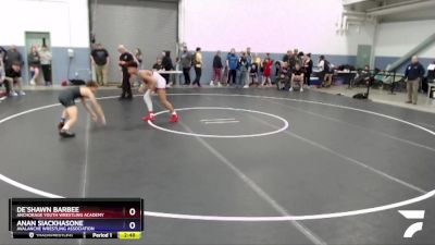 132 lbs Round 3 - De`Shawn Barbee, Anchorage Youth Wrestling Academy vs Anan Siackhasone, Avalanche Wrestling Association