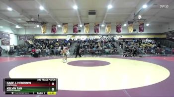 132 lbs 3rd Place Match - Gage J. McKibben, Centennial vs Kelvin Tan, Rancho Mirage