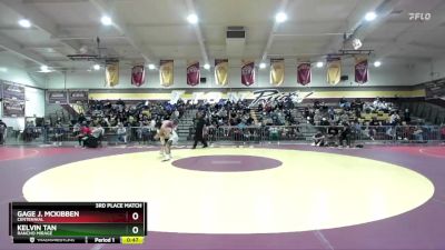 132 lbs 3rd Place Match - Gage J. McKibben, Centennial vs Kelvin Tan, Rancho Mirage