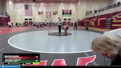 100 lbs Cons. Round 4 - Keaton Novak, East Valley Middle School vs Jeremiah Seeley, Kuna Middle School