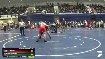 212 lbs Quarterfinal - Jonathan Kime, Milton vs Cody Landis, ELCO