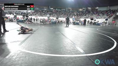 55 lbs Consi Of 8 #1 - Brylen Buckner, Weatherford Youth Wrestling vs Kanon Zappone, Barnsdall Youth Wrestling