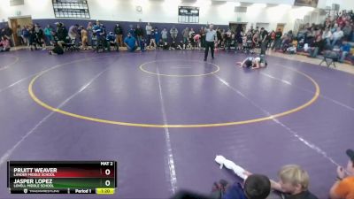 91 lbs Quarterfinal - Pruitt Weaver, Lander Middle School vs Jasper Lopez, Lovell Middle School