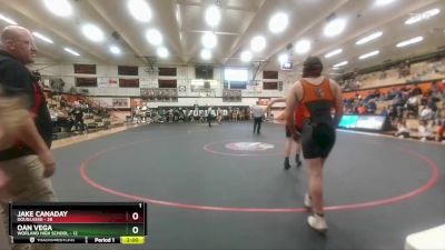 190 lbs Round 1 (6 Team) - Oan Vega, Worland High School vs Jake Canaday, DouglasSD