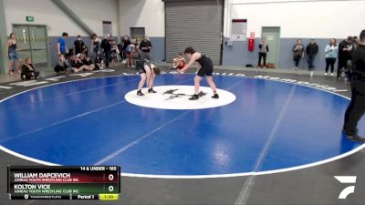 165 lbs Final - William Dapcevich, Juneau Youth Wrestling Club Inc. vs Kolton Vick, Juneau Youth Wrestling Club Inc.