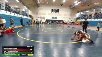 120 lbs Semifinal - Callen Schubert, Cody Middle School vs James Schaefer, Powell Middle School