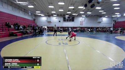 128 lbs Cons. Round 1 - Gavin Jones, Petaluma High School vs Javaris Clima, San Rafael High School