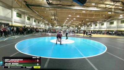 197 lbs Round 5 - Jacob Jensen, Williams County Firestorm vs Jeff Langworthy, Watford City Wolves