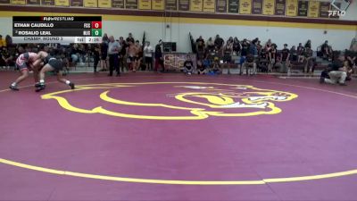 174 lbs Champ. Round 2 - Ethan Caudillo, Fresno City College vs Rosalio Leal, Modesto Junior College