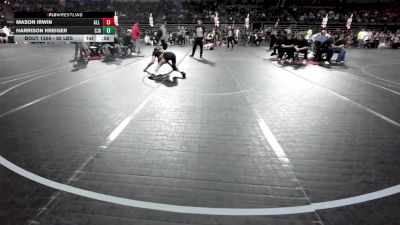 85 lbs Consi Of 8 #2 - Mason Irwin, All I See Is Gold Academy vs Harrison Kreiger, Cja