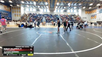 126 lbs Champ. Round 1 - Rudley Villarreal Iii, Westside Wrestling vs Gustavo Ferreira, Viera High/ VHWC