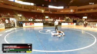 83 lbs Cons. Round 2 - Elloyd Smith, Blue Devils vs Logan Mercado, Prescott Mile High Middle Scho