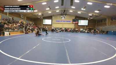125 lbs Cons. Round 2 - Christian Worley, Ottawa University vs Davis Shaposhnick, Westcliff