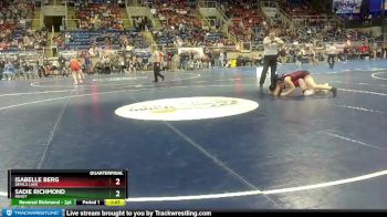 170 lbs Quarterfinal - Sadie Richmond, Minot vs Isabelle Berg, Devils Lake