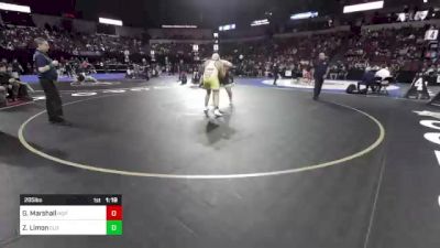 285 lbs Quarterfinal - Gerard Marshall, Hoopa (NC) vs Zachary Limon, Clovis (CS)