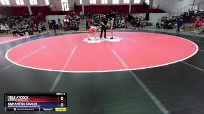 136 lbs Champ. Round 1 - Yele Aycock, North Central (IL) vs Samantha Chaon, Northern Michigan University